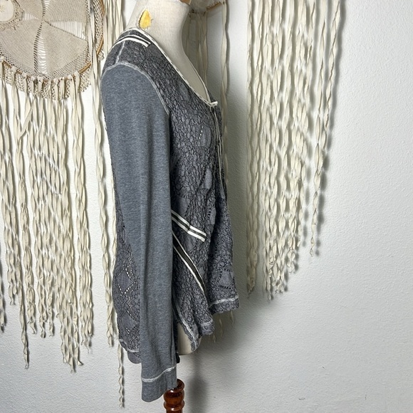 Beate Heymann Gray Lace Button Down Shirt Jacket Size US12 - Picture 7 of 10